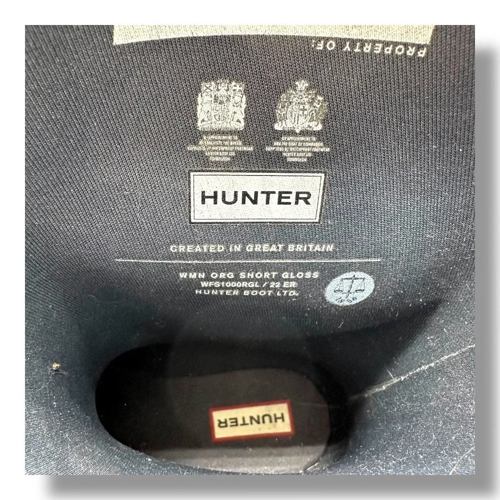 Hunter Kids Original Short Gloss‎ Rain Boots Black Size US 5 FS1000RGL